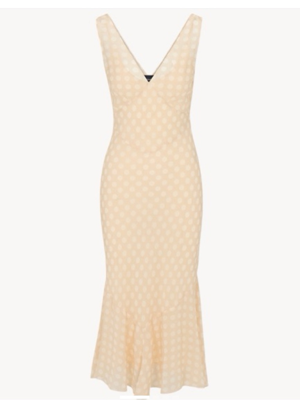 Realisation Part Silk Beige Polka Dot V-Neck Slip Dress Dress Cleo dress Honey - Picture 2 of 11